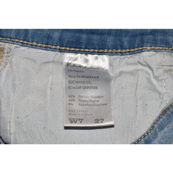 KANCAN $60 High Rise Stretch Denim Cut-Off Shorts Frayed Hems Size 27 - Picture 4 of 4